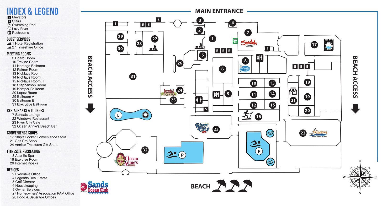 Sands Ocean Club Property Map